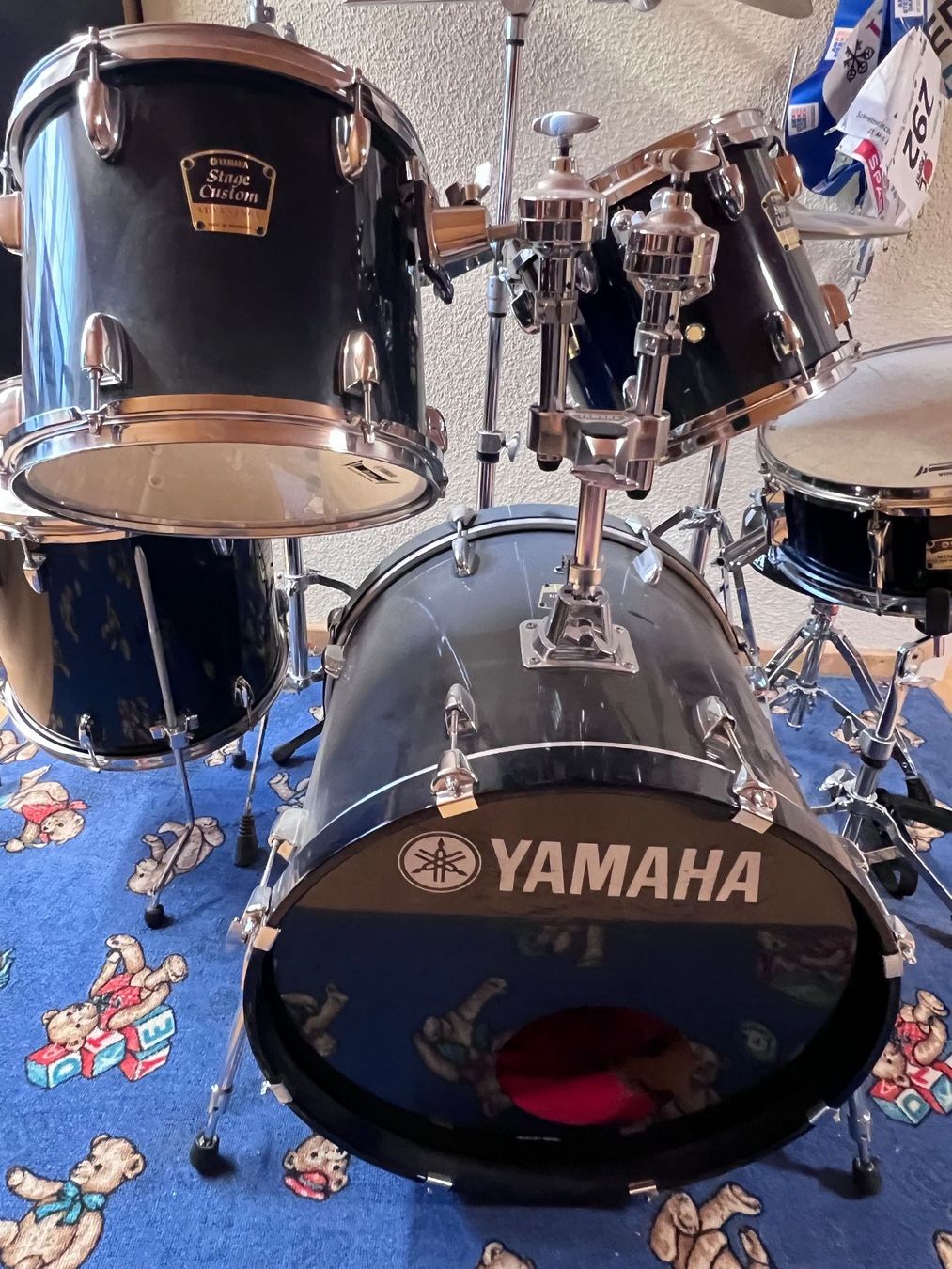 Yamaha Strumenti musicali: Yamaha Stage Custom Advantage Schlagzeug, blau – Usato da Guntershausen venduto da fuchs911