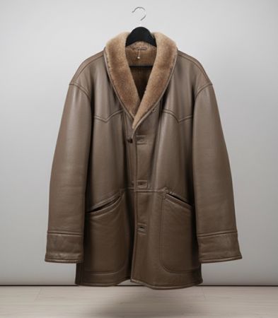 Original Shearling Lederjacke mit Lammfell – Gr. 50