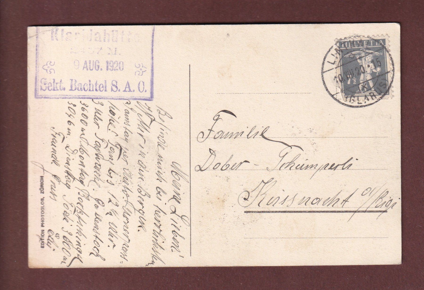 Cartoline postali: BOCKTSCHINGEL - TEUFELSSTÖCKE - 1920 // Eckbug // – Usato da Pully venduto da nicecards-shop 1
