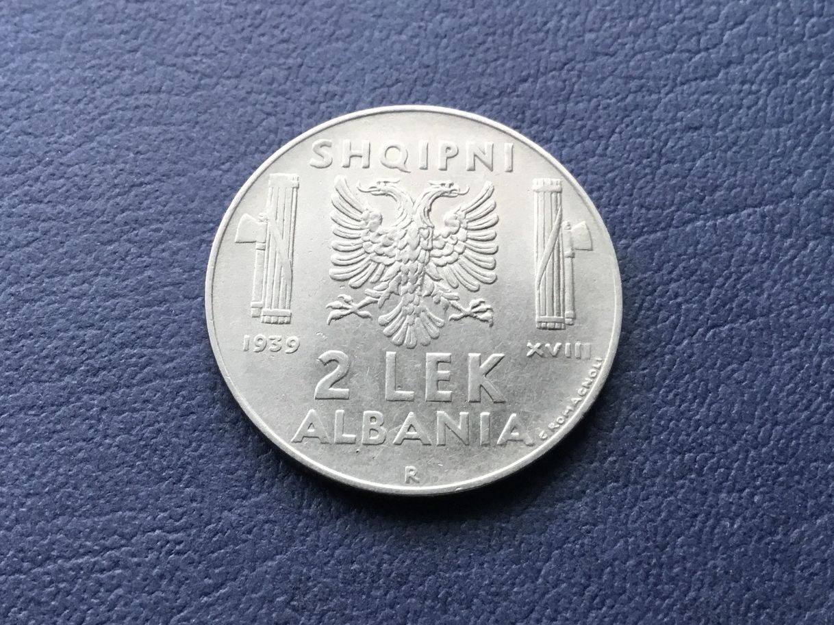 Alle Münzen: 2. LEK Albanien 1939  XVIII – Gebraucht aus St. Margrethen SG von alfapeugeot10 2