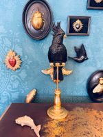 Kakadu Figur Skulptur Büste Dekoration Vogel Papagei Ständer