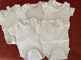 5x kurzarm Bodys weiss 74/80