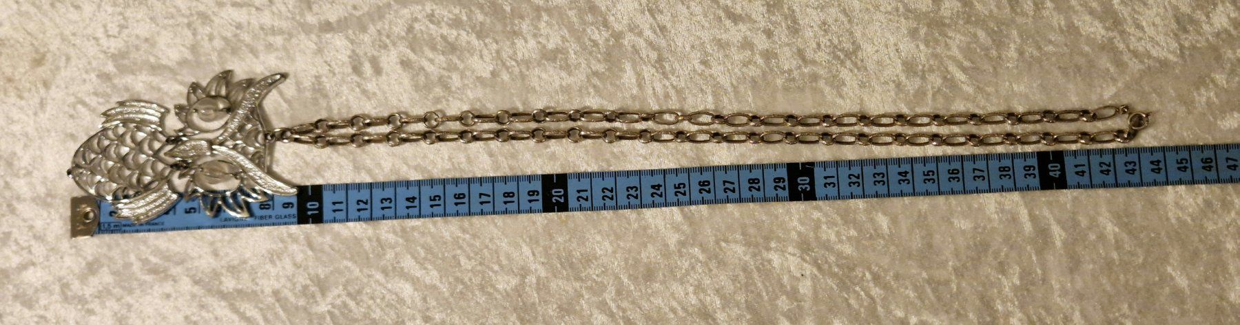 Ketten: Lange Kette: grosse Eule silberfarben mit beweglichen Augen – Gebraucht aus Zürich von silver-team 5