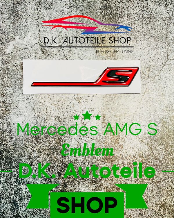 Mercedes AMG Emblem Schriftzug Neu in Rotmatt Metall