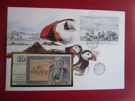Island 2000 Ersttagsbrief 10 Kronen - Notenbrief