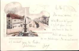 CHAUX - de - FONDS, le POD et le tram vers la grand fontaine