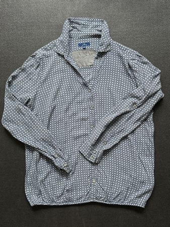 Tom Tailor blouse Shirt, Size 38, Blue Geometric Pattern