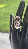 Anello donna argento design martellato regolabile nuovo
