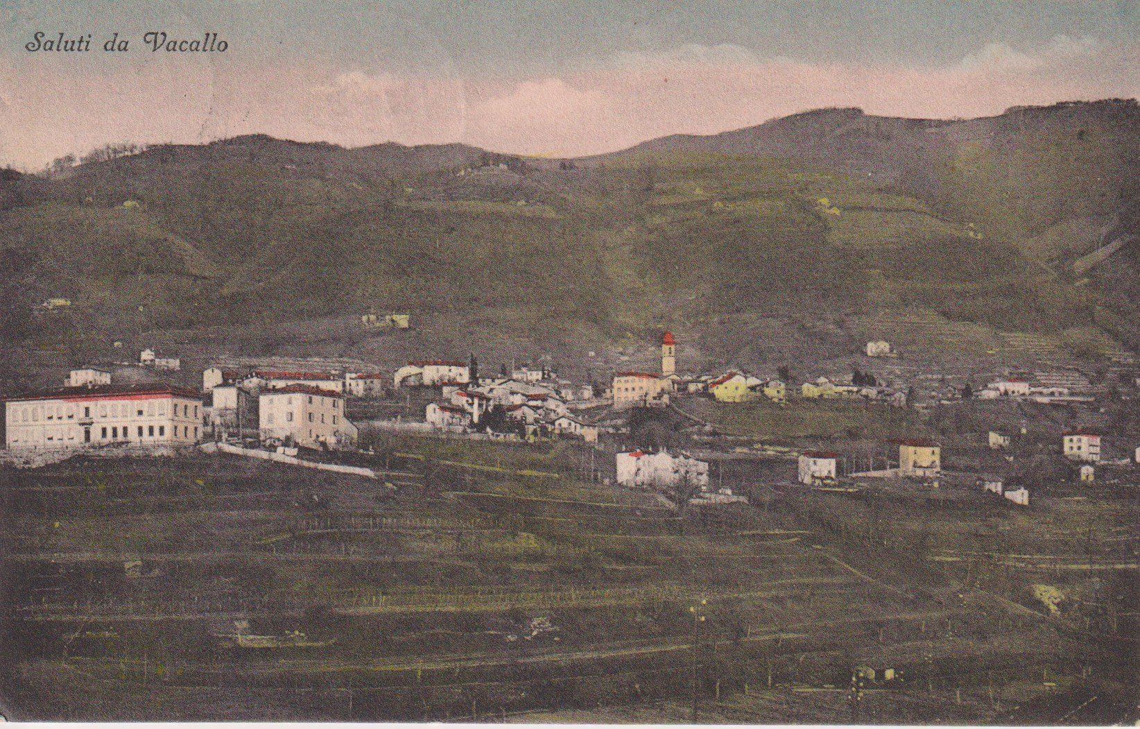 Cartoline postali: AK Vacallo, panorama a colori 1916. – Usato da Riva San Vitale venduto da MAR-NAPO