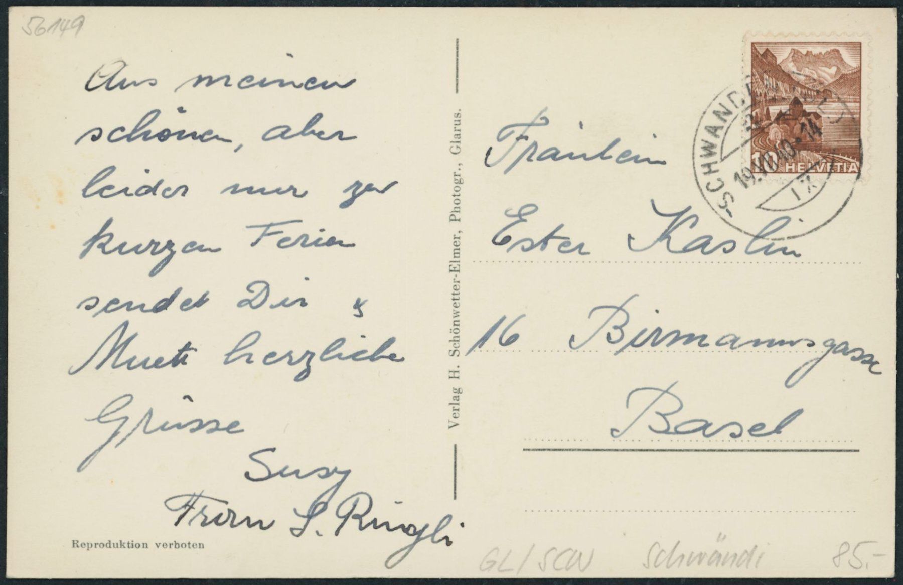 Cartoline postali: GL Schwändi – Usato da Schindellegi venduto da masutka7 1