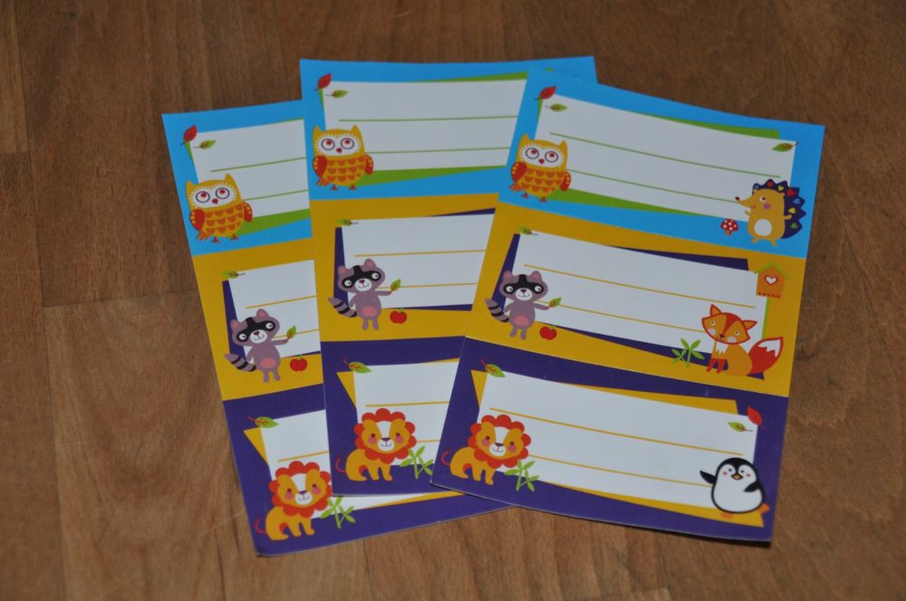 9 Kleber / Sticker / Etiketten Beschriftung Schulhefte - NEU (Neu ...