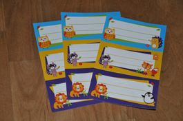 9 Kleber / Sticker / Etiketten Beschriftung Schulhefte - NEU