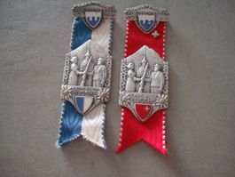2 Abzeichen Schützen - Chlausschiessen Buochs - 1956 / 1957