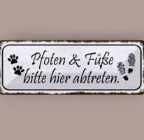 🔥 PFOTEN & FÜSSE Blechschild Katze/Hund 💙 27x10cm OVP🔥