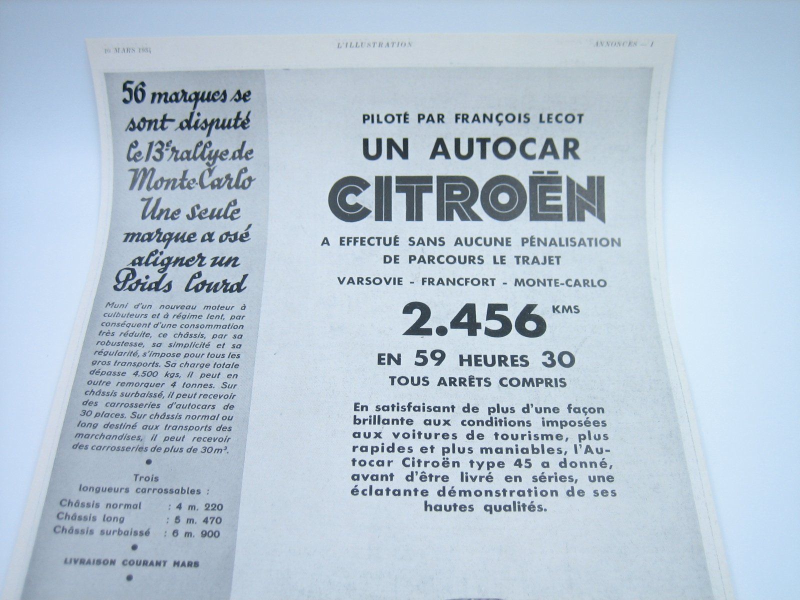 Foto & Immagini: Citroen Autocar altes Werbeblatt 1934 – Usato da Zürich venduto da Tomi118 2