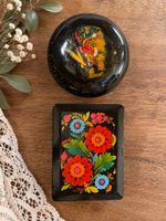 Lot 2 boîtes laquées russes soviétiques URSS – peinture trad