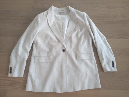H&M Leinen Mix Blazer Jacke Gr L oversize beige