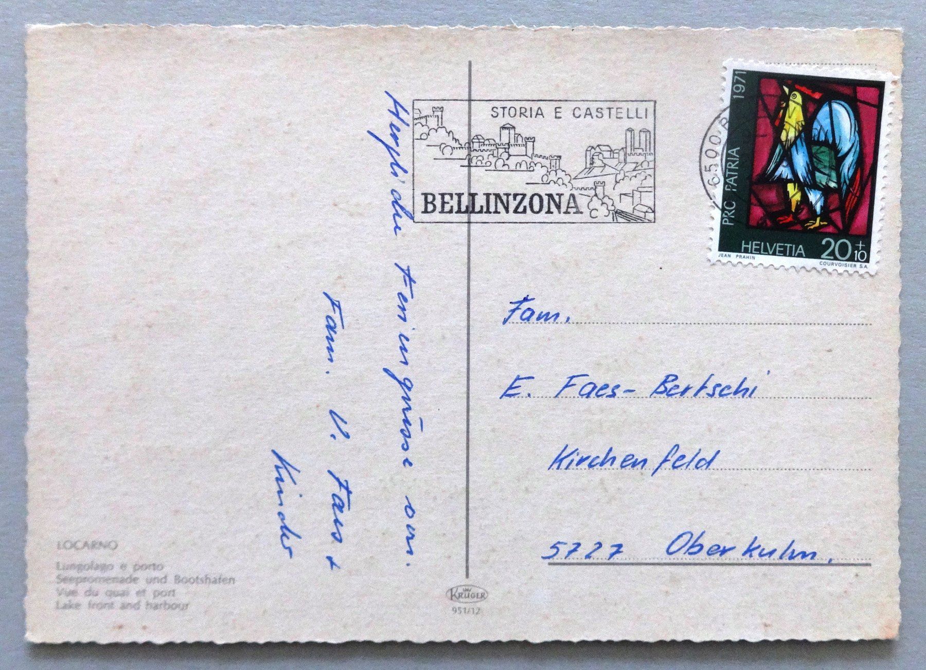 Cartoline postali: Locarno - Lungolago e porto – Usato da Fétigny venduto da Billy2miny 1