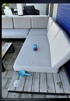 Gartensofa Lounge grau mit Kissen guter Zustand