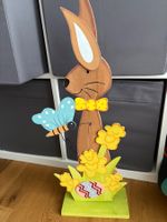 Holz Osterhase mit Schmetterling, Osterdeko Frühling 49