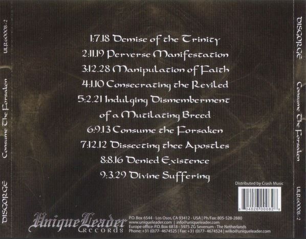CDs: Disgorge - Consume... – Gebraucht aus St-Cergue von VeganWarrior 1
