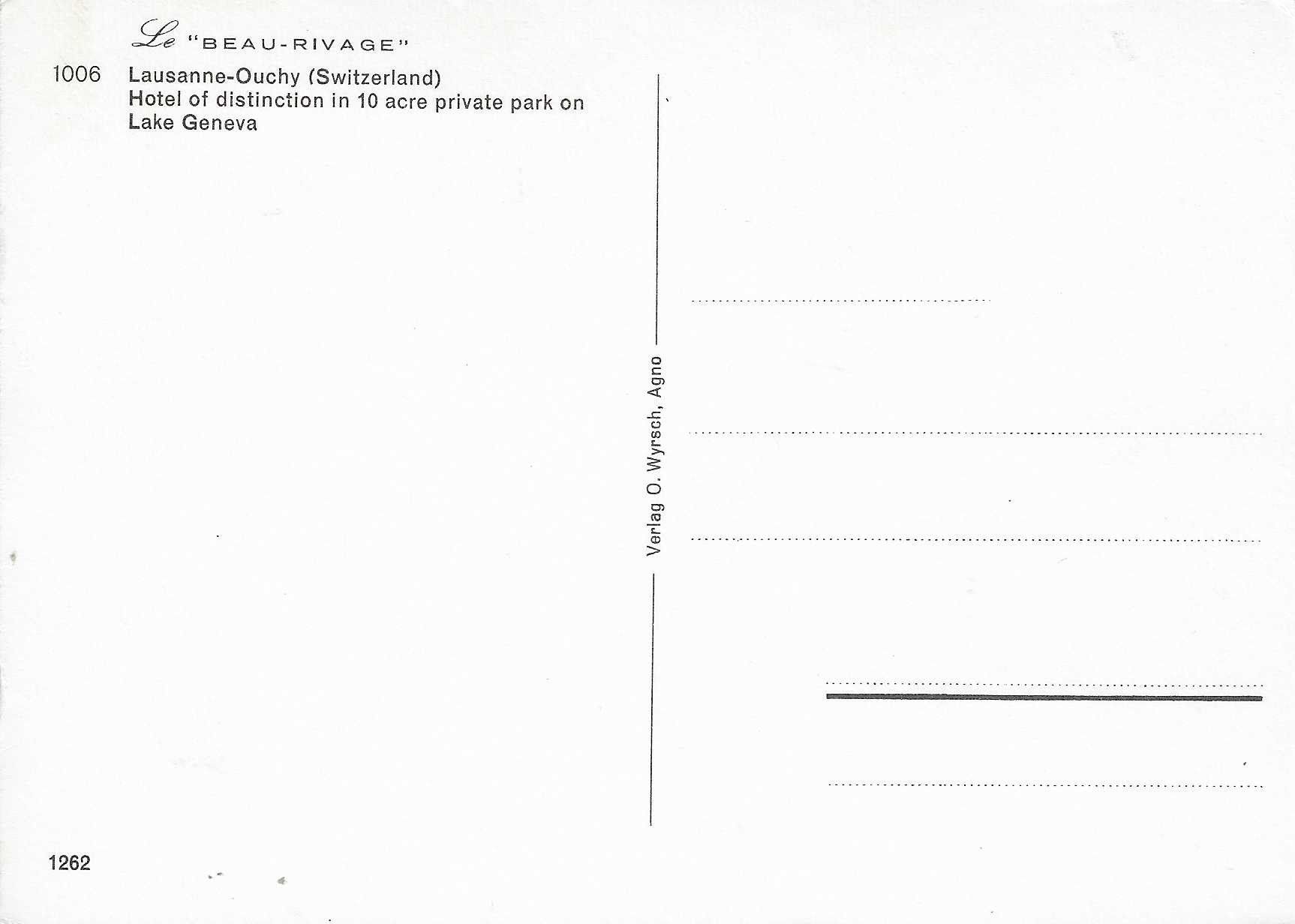 Cartoline postali: Lausanne-Ouchy VD – Nuovo (secondo la descrizione) da Rothrist venduto da Stranglehold 1