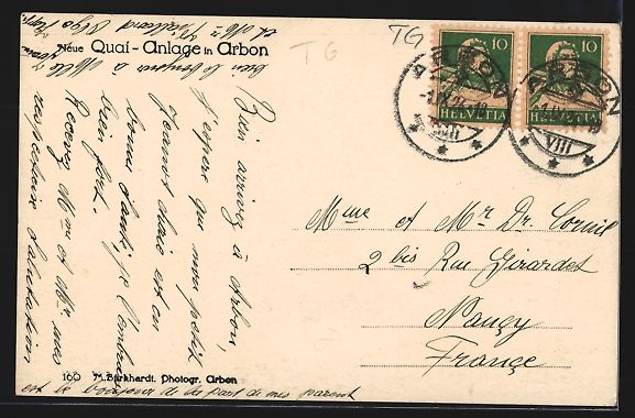 Cartoline postali: Arbon, Neue Quai-Anlage mit Kirche aus d – Usato da Berlin venduto da bartko-reher 1