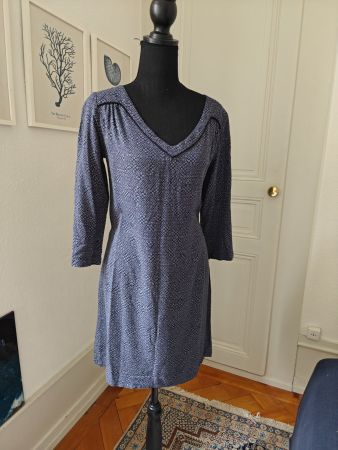 MKT Studio tunic dress navy white cotton geometric 36 S
