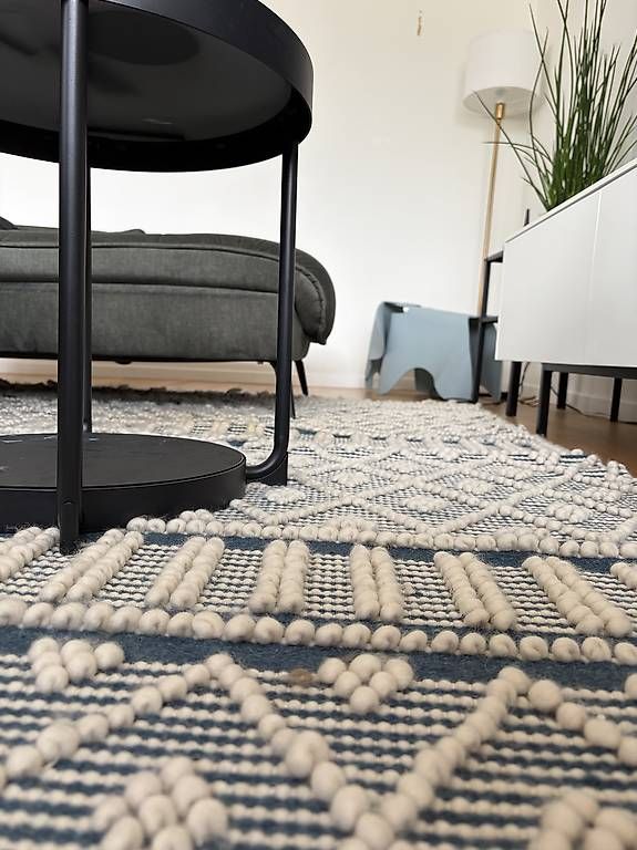 Ikea Teppiche: IKEA Teppich in Blau/Creme  moderner Boho-Look, neuwertig – Gebraucht aus Horw von MumfMufMuffin 3