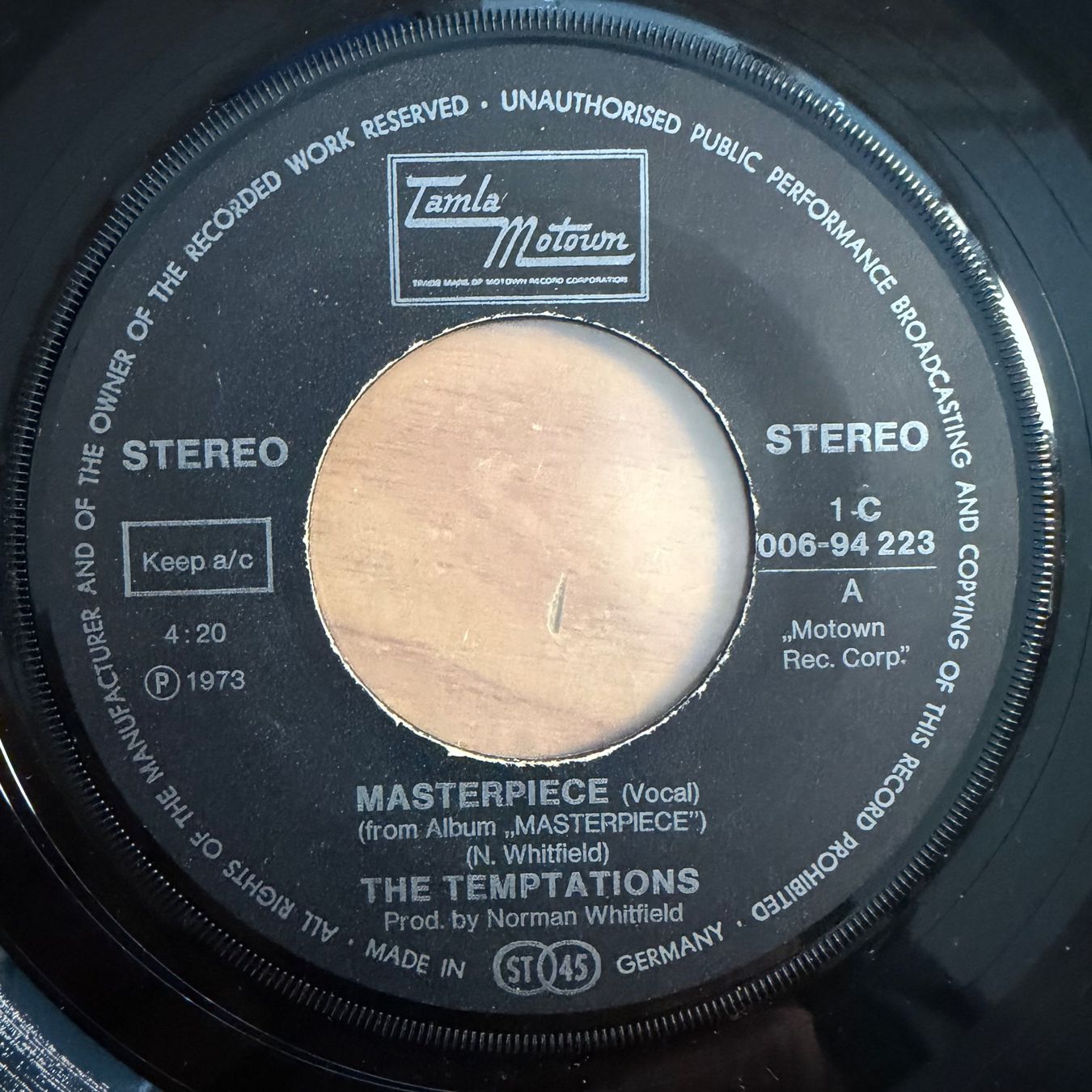 Schallplatten: Temptations - Masterpiece / 1. D-Press. 1973 – Gebraucht aus Gais von soundcave57 2