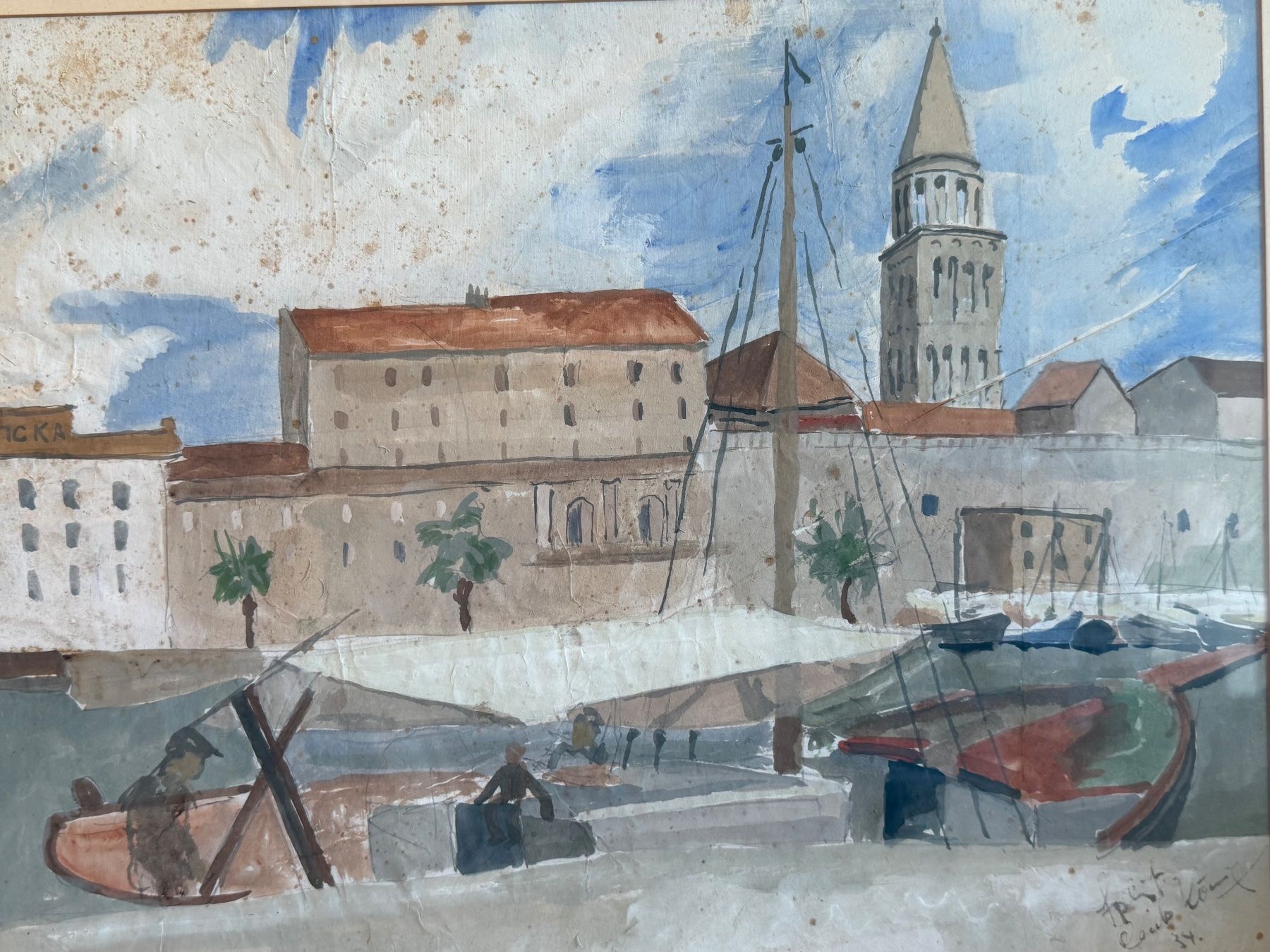 Gemälde: Carlo König 1900-1970 Basel Aquarelle Split 1934 – Gebraucht aus Basel von PAUL_ART 6