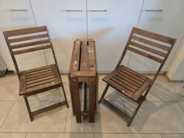Ikea äpplarö Balkontisch mit Stühlen