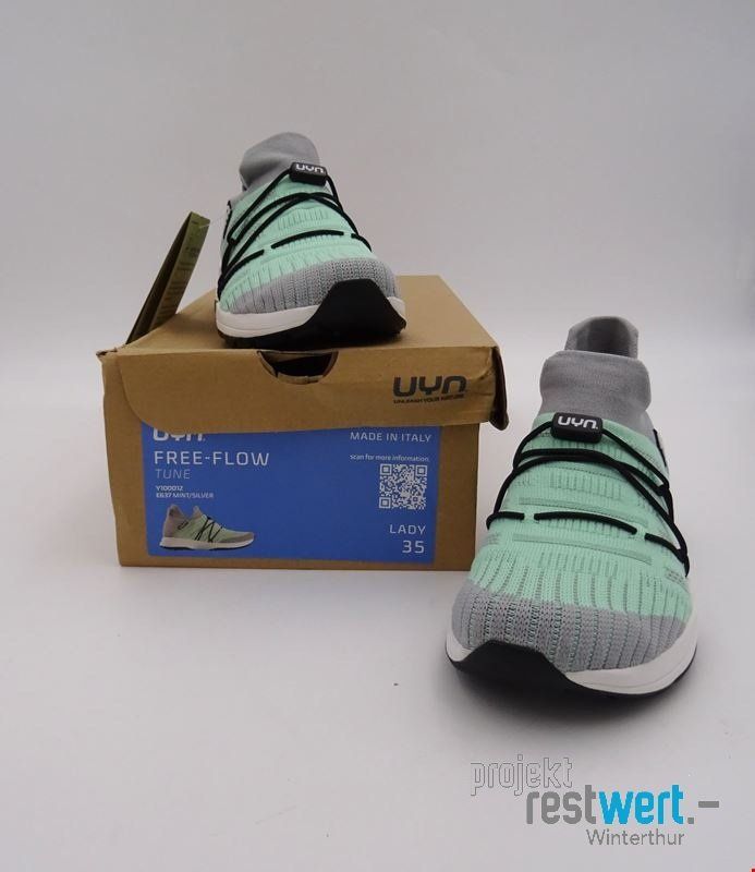 UYN Damenschuhe: UYN FREE-FLOW TUNE, MINT/SILVER, GR. 35 – Neu (gemäss Beschreibung) aus Winterthur von Restwert_Winterthur