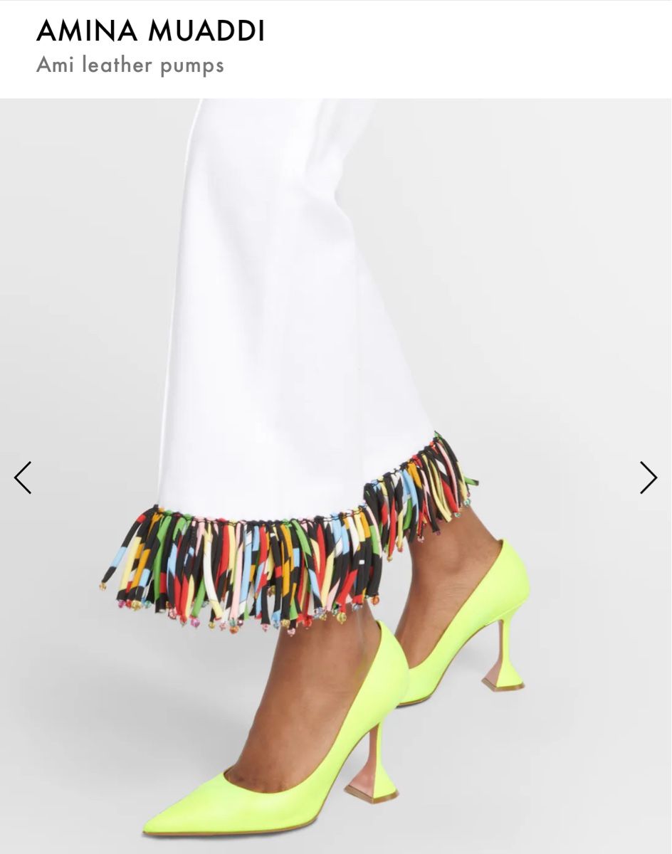 Amina Muaddi Scarpe da donna: Amina Muaddi Neon Yellow Heels, Size 38.5 – Nuovo (secondo la descrizione) da Geneve venduto da iri_dr5s 8