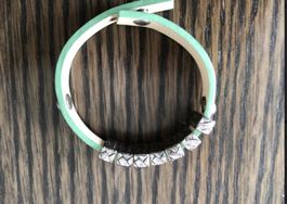 Marc Cain Leder armband mit metallelementen