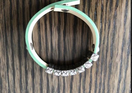 Marc Cain Leder armband mit metallelementen