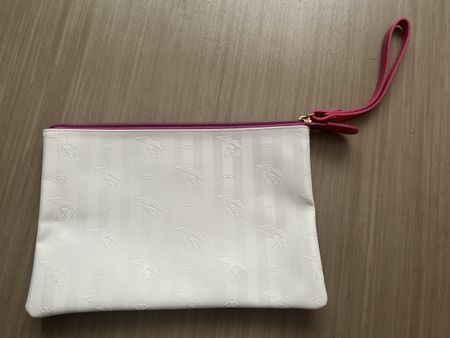 Mollerus Kosmetiktasche Pouchette Clutch Weiss/Pink Top!