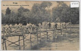 Armee Suisse - Brugg - Bau einer Colonnenbrücke aus Notmater