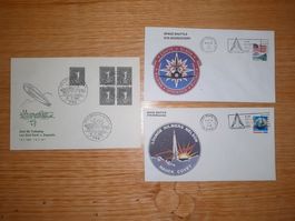 Ersttagsbriefe Zeppelin und Space Shuttle