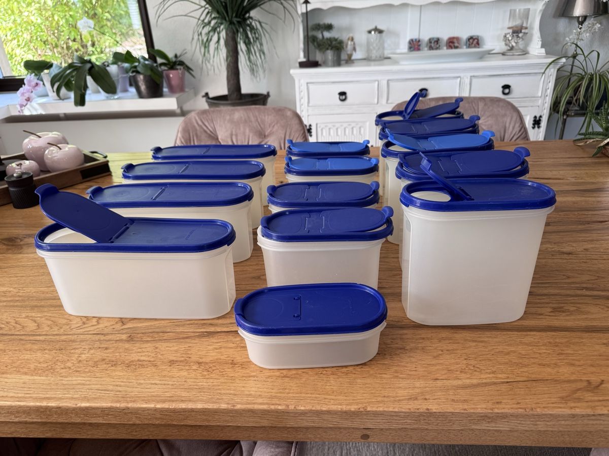 Tupperware Behälter & Ähnliches: Tupperware Vorratsbehälter Set blau/transparent gebraucht – Gebraucht aus Rickenbach SO von irgendsoeine 1