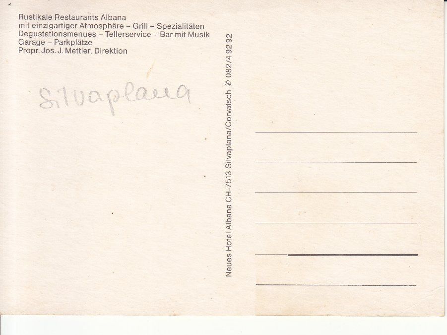 Cartoline postali: Silvaplana Albana ca. 1970 – Usato da Bürglen TG venduto da StampGraf 1