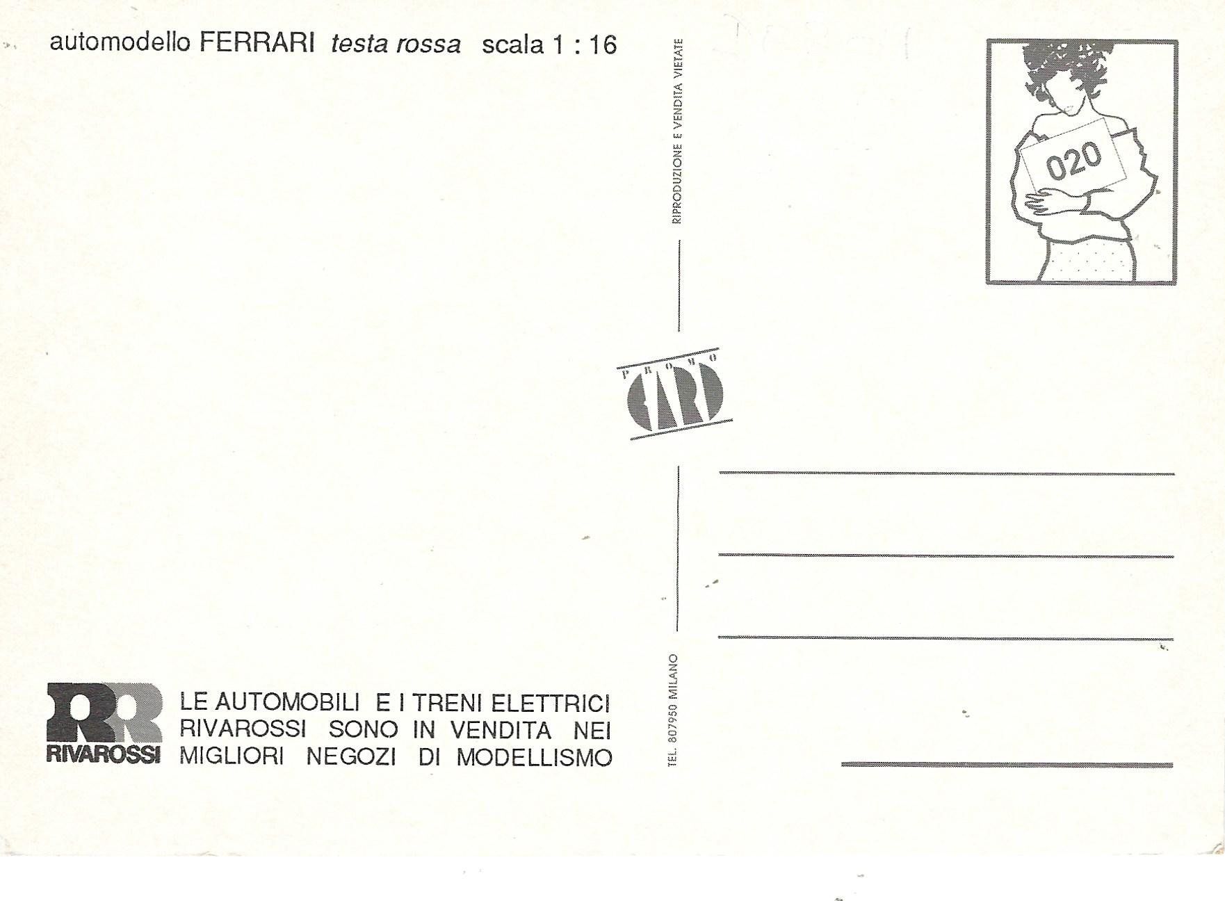 Cartoline postali: Postkarte, Ferrari Testa Rossa – Usato da Aarburg venduto da Hktm 1