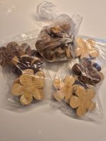 Holzblumen Deko, 3 x 5 Stk., Natur, für Basteln & Deko