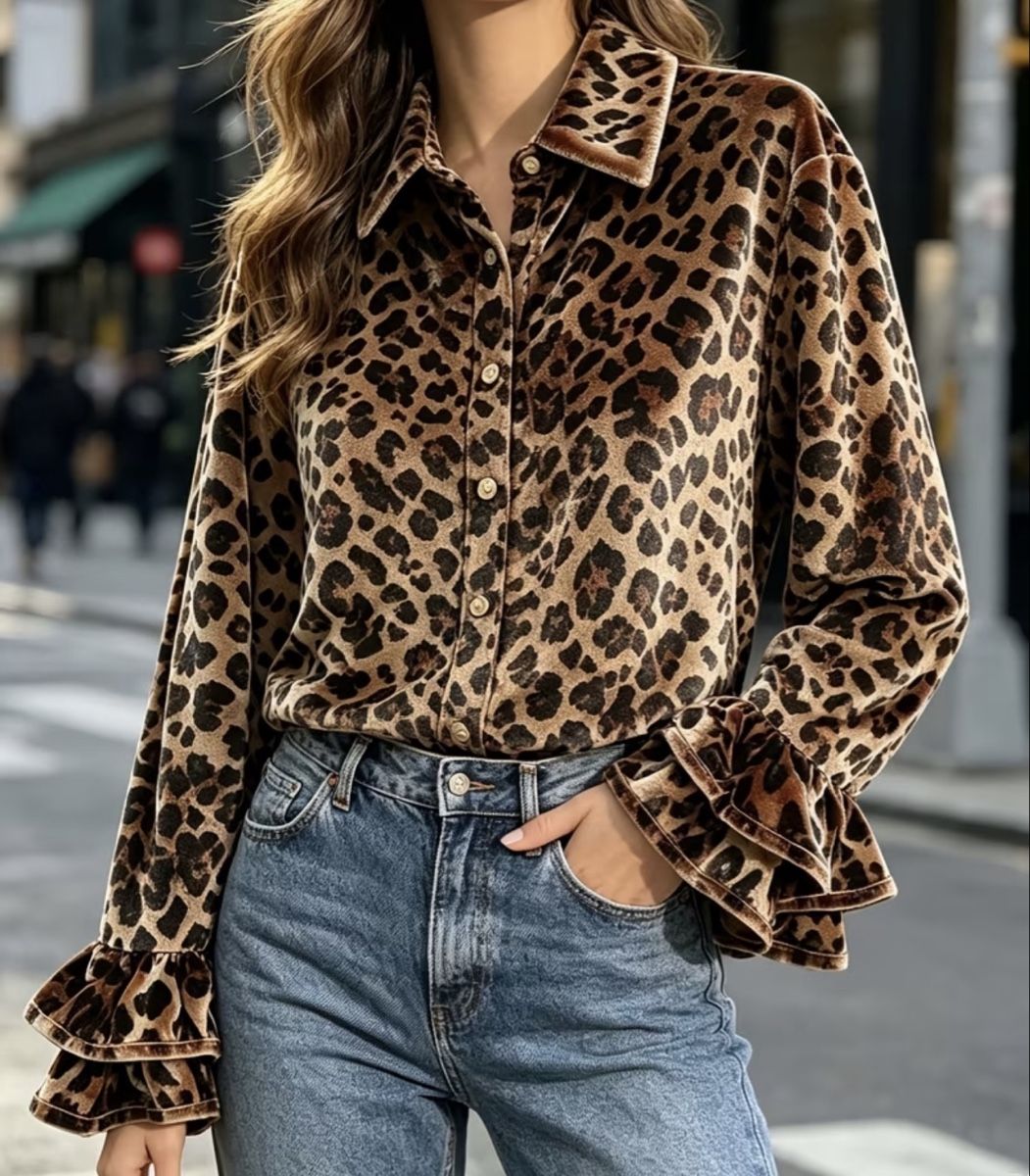 Camicette: Glamour Camicia Velluto Leopardato-tgL- nuova – Nuovo e nell'imballaggio originale da Gordevio venduto da LanaZimm 3