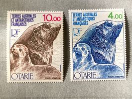 France Antarctique 1977/79 FLUGPOST TIERE KERQUELENSEEBÄR **