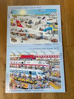 2x Rahmenpuzzle Bahnhof und Flughafen