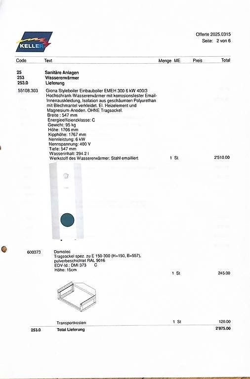 Sanitari: Giona Styleboiler - Einbauboiler / Chauffe-eau encastrable – Usato da Biel/Bienne venduto da Amira_T 7
