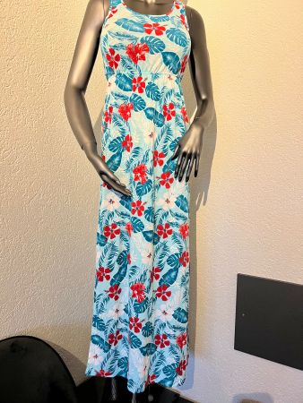 Ärmelloses Damen Kleid Sommerkleid Gr XS Blumen Muster