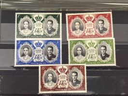 Timbre Monaco mariage 1956 série complète état neuf
