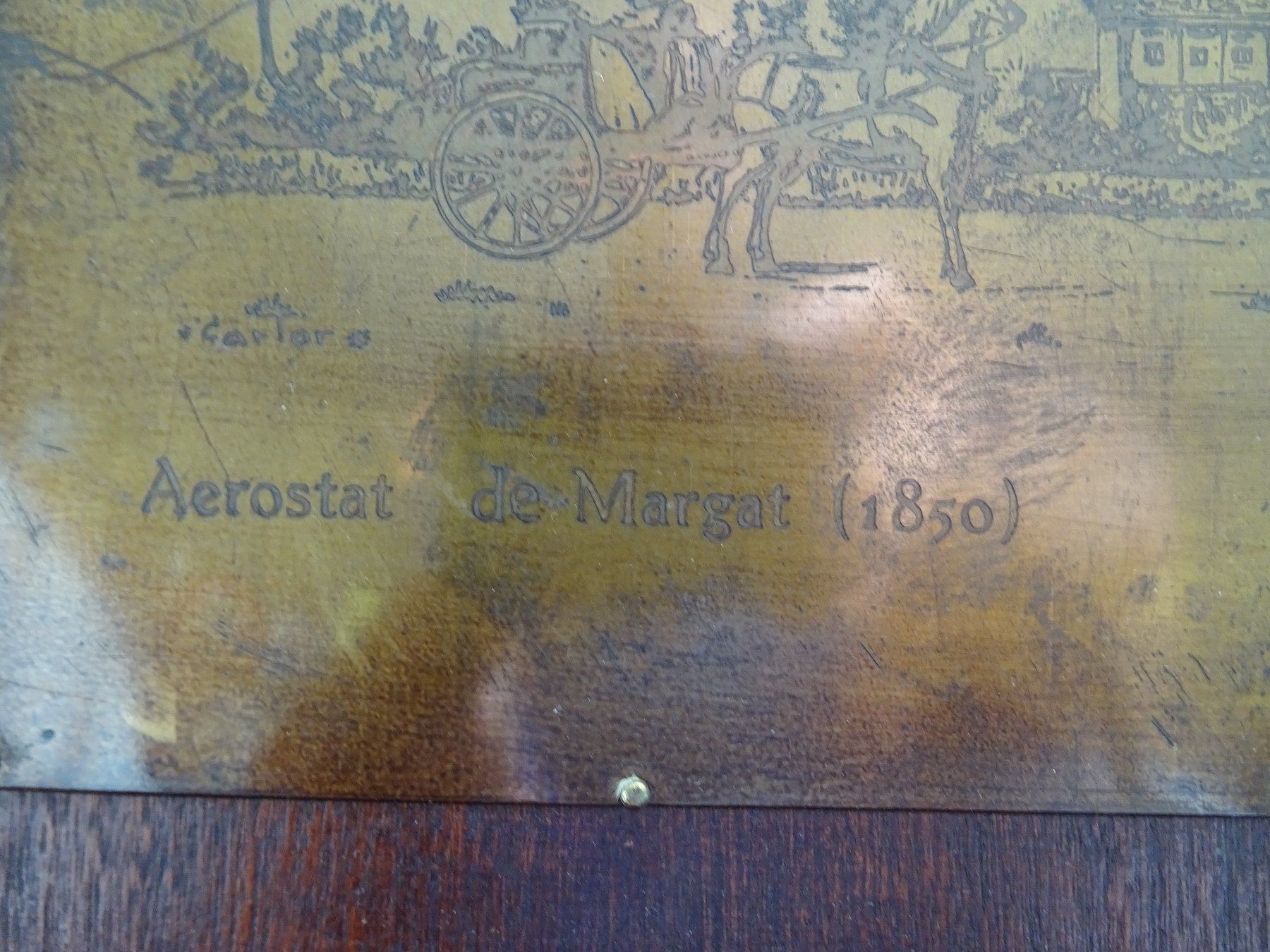 Foto & Immagini: 2 antike Messingplatten mit Ballonstart - Motiven gerahmt – Usato da Vitznau venduto da Mina60 5